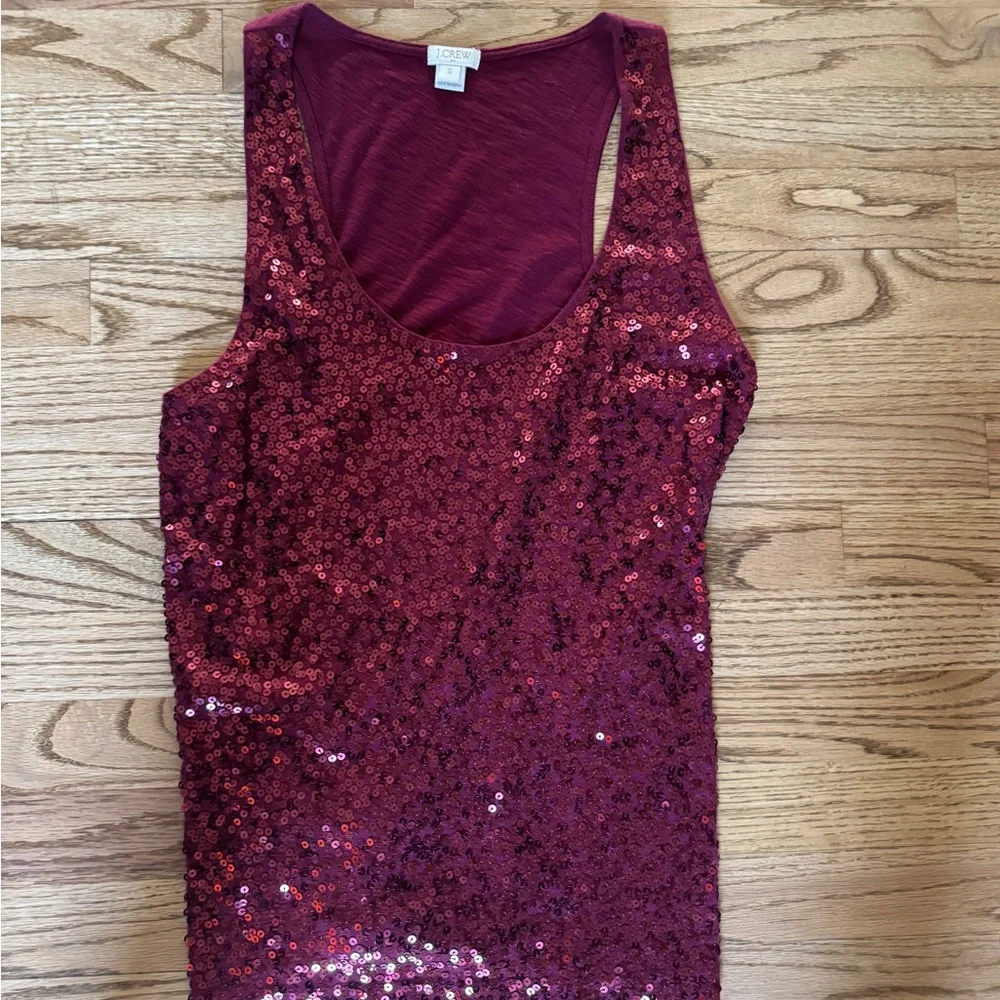 J. Crew Sparkling Wine Sequin Tank Top. Size Small
